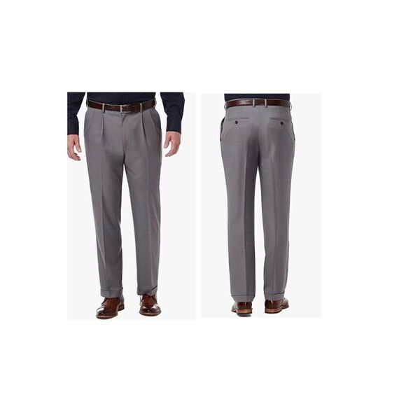 Haggar mens Big & Tall Premium Comfort Classic Fit Pleat Front Dress Pants - Picture 1 of 4